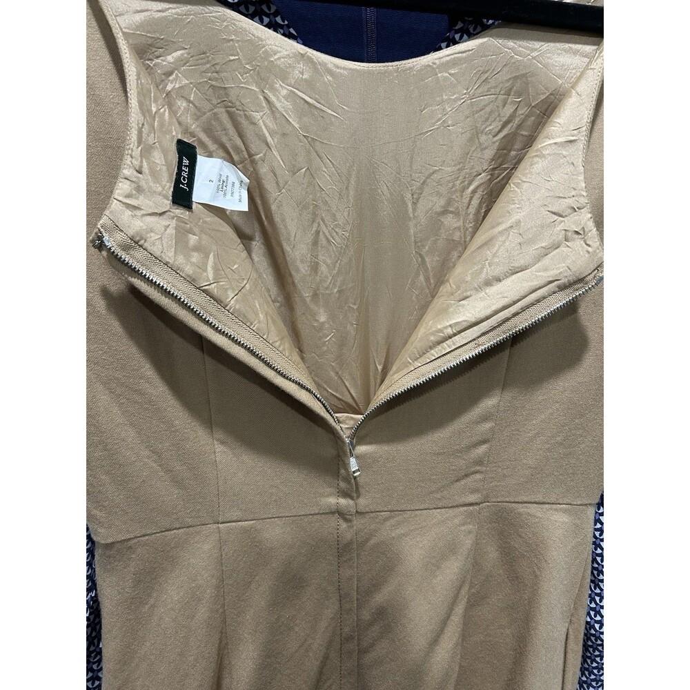 J. Crew Women's Camel Tan Sheath Wool Size 2 Dress Lined‎ Pockets Career J Crew - Picture 7 of 7